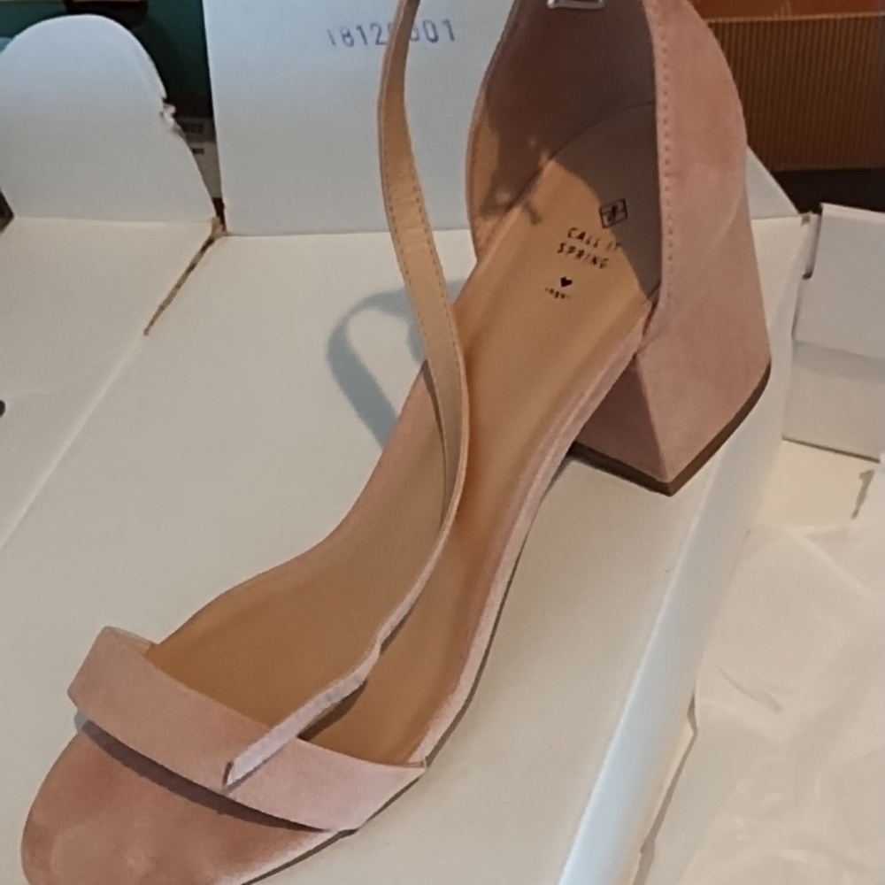 Call It Spring Pink Strappy Heels 8.5